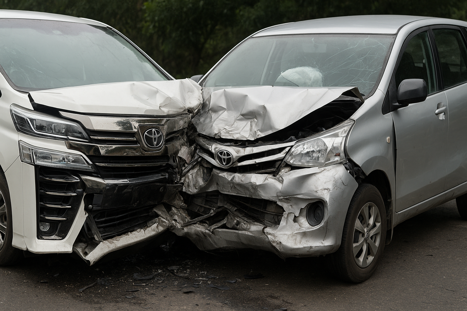Dua Mobil Toyota Adu Kambing di Jalan Sei Batang Hari, Pengemudi Betor Terluka