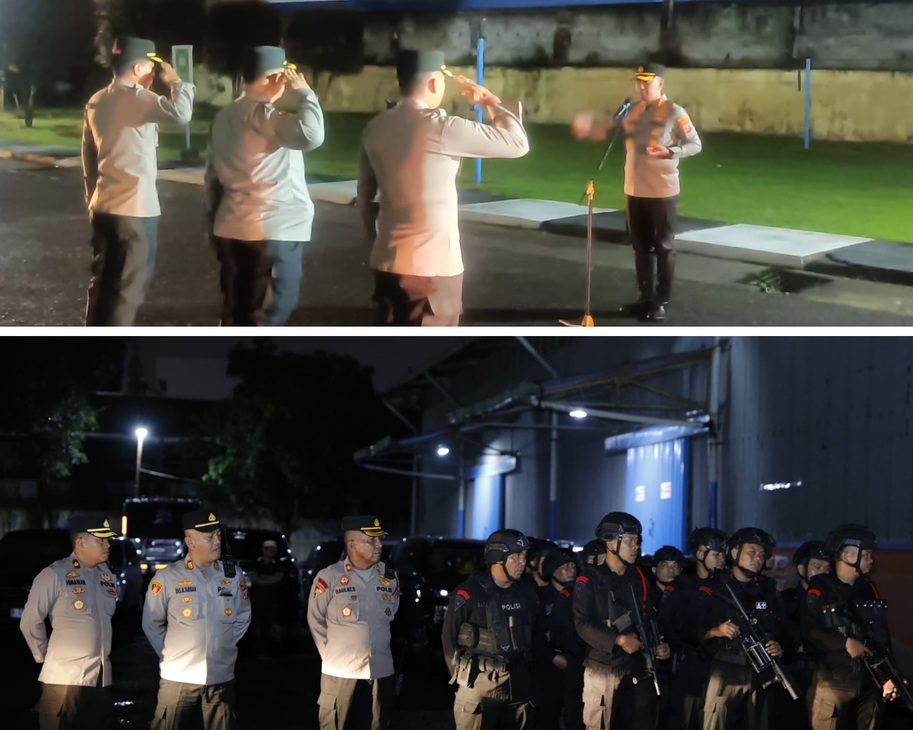 Dibawah Gerimis Malam, Kapolrestabes Medan Berpesan Pentingnya Patroli Berlapis
