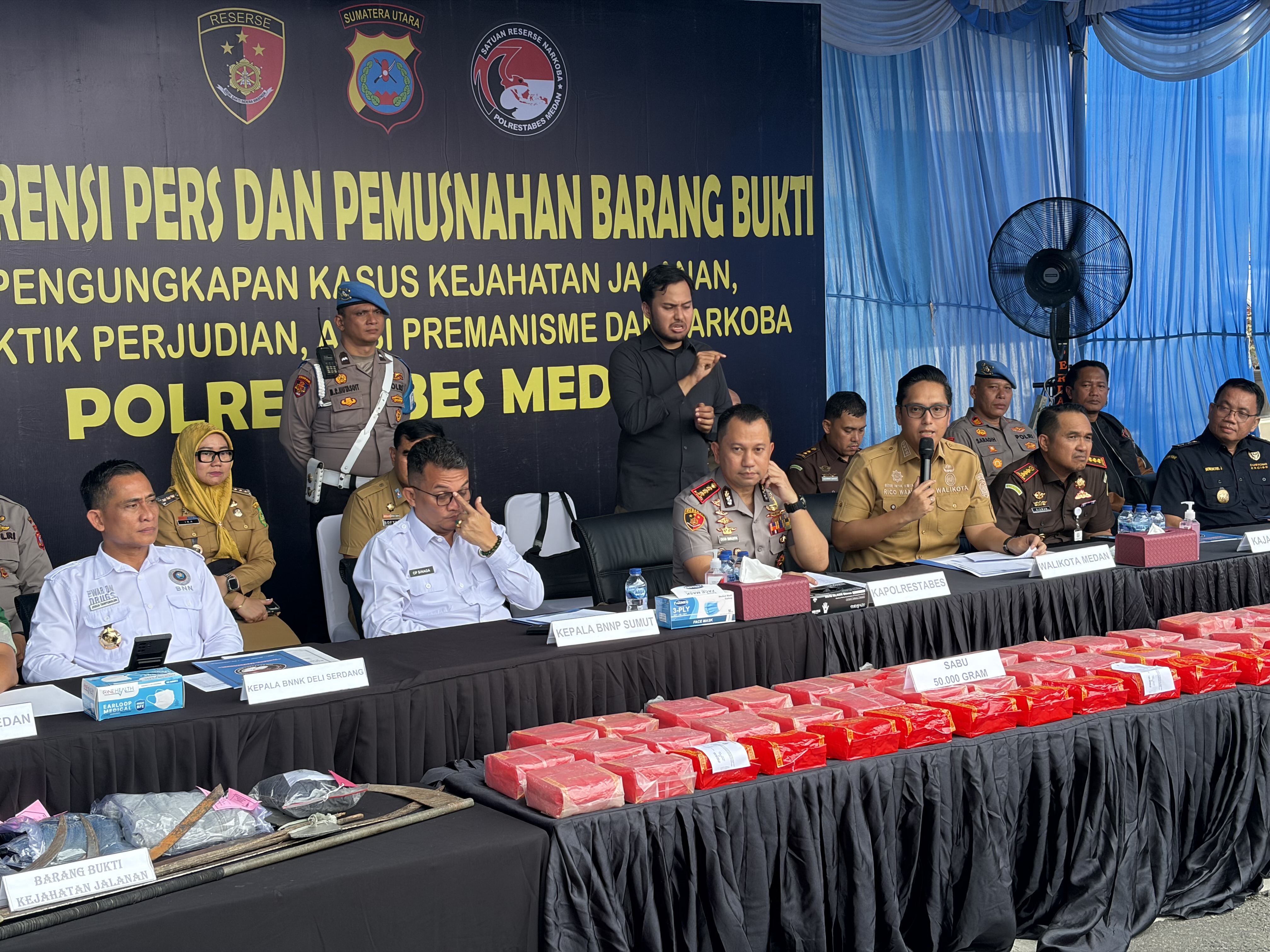 Polrestabes Medan Sita 50 Kg Sabu, Barang Diduga Dipasok dari Thailand